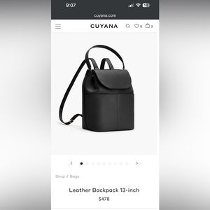 Cuyana Italian leather backpack 13”, older version in excellent condition!